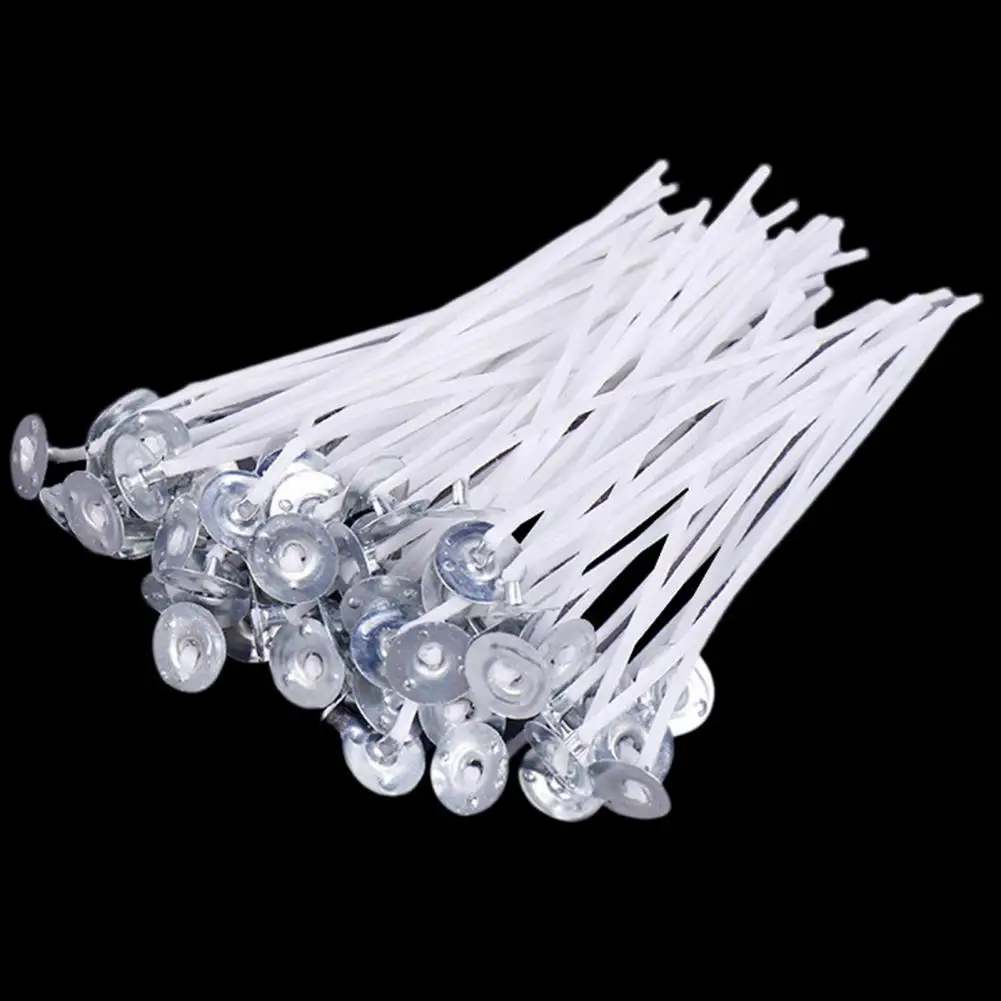 50Pcs 10/12/14/16cm Cotton Candle Wicks Eco-friendly No Odor Low Smoke Slow Burning Candle Wicks DIY Making Kit For Soy Beeswax