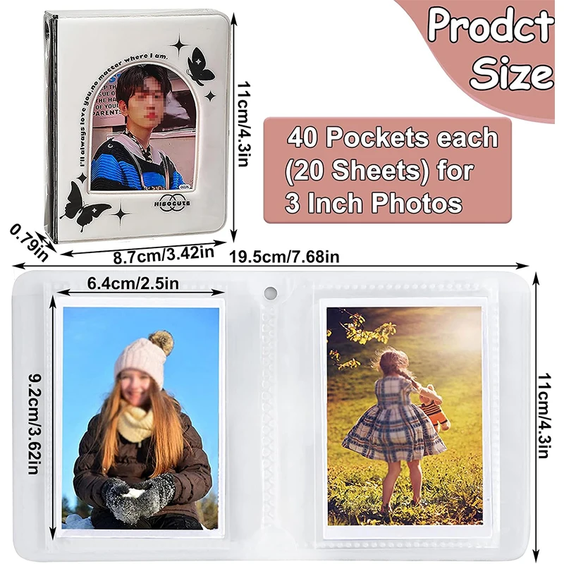 Retro Black 3 Inch Photo Album Star Chasing Girl Idol Album Small Card Storage Book Korea Photocard Binder Photo Holder