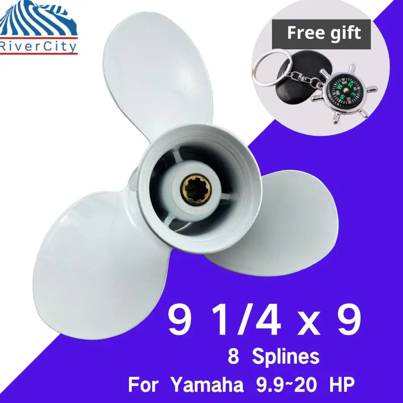 Outboard Propeller For Yamaha 9.9hp 15hp 20hp 9 1/4x9 Boat Aluminum  Screw 3 Blade 8 Spline Marine Engine 683-45945-00-EL