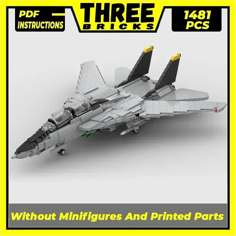 

Moc Building Bricks Military Aircraft Model F-14 Tomcat Fighter Technology Modular Blocks Gifts Christmas Toys DIY Sets Assembly