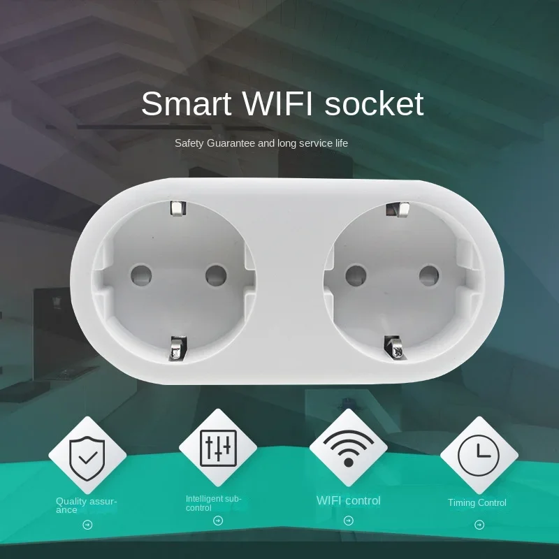 Shunt dual control voice control timing switch smart life smart socket WiFi smart socket