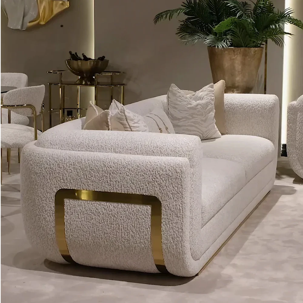 

# Modern Chesterfield 3 Seater Fabric Sofa Set With Tufted Design Sofa Bed Feature Metal Legs For Hotel & Home Use