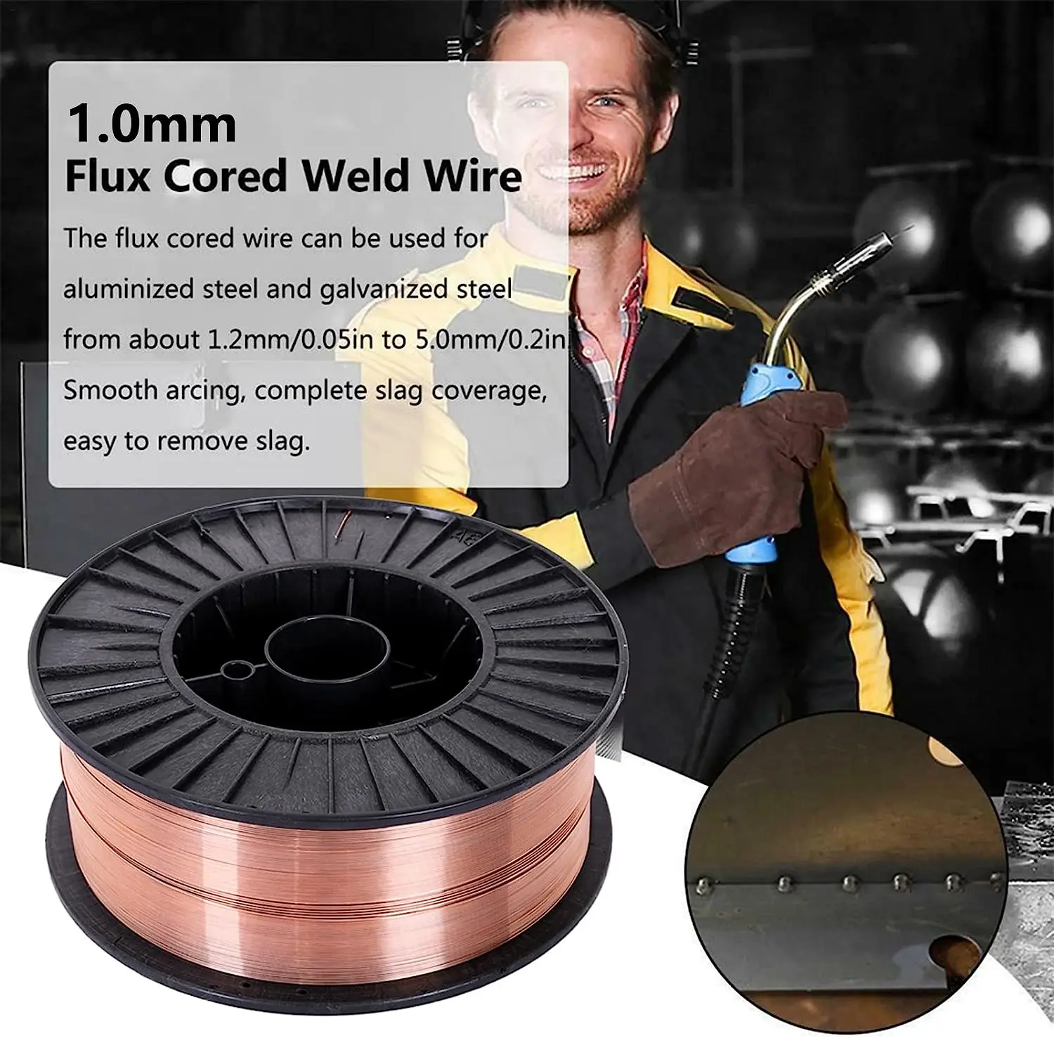 1 مللي متر الكربون الصلب الغاز محمية أسلاك اللحام أسلاك الفولاذ الطري كجم MIG أسلاك اللحام تدفق الأساسية 0.6/0.8/0.9/1.0 ER50-6