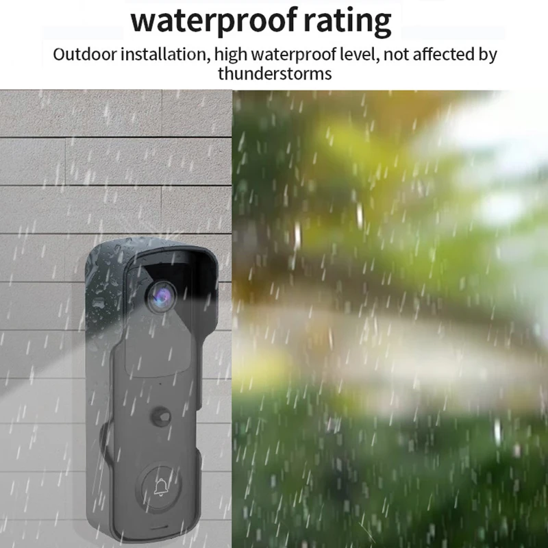 2MP Wifi Video Doorbell 1080P HD Camera Outdoor Wireless Door Bell Welcome Night Vision Intercom Voice Smart Home Security Alarm