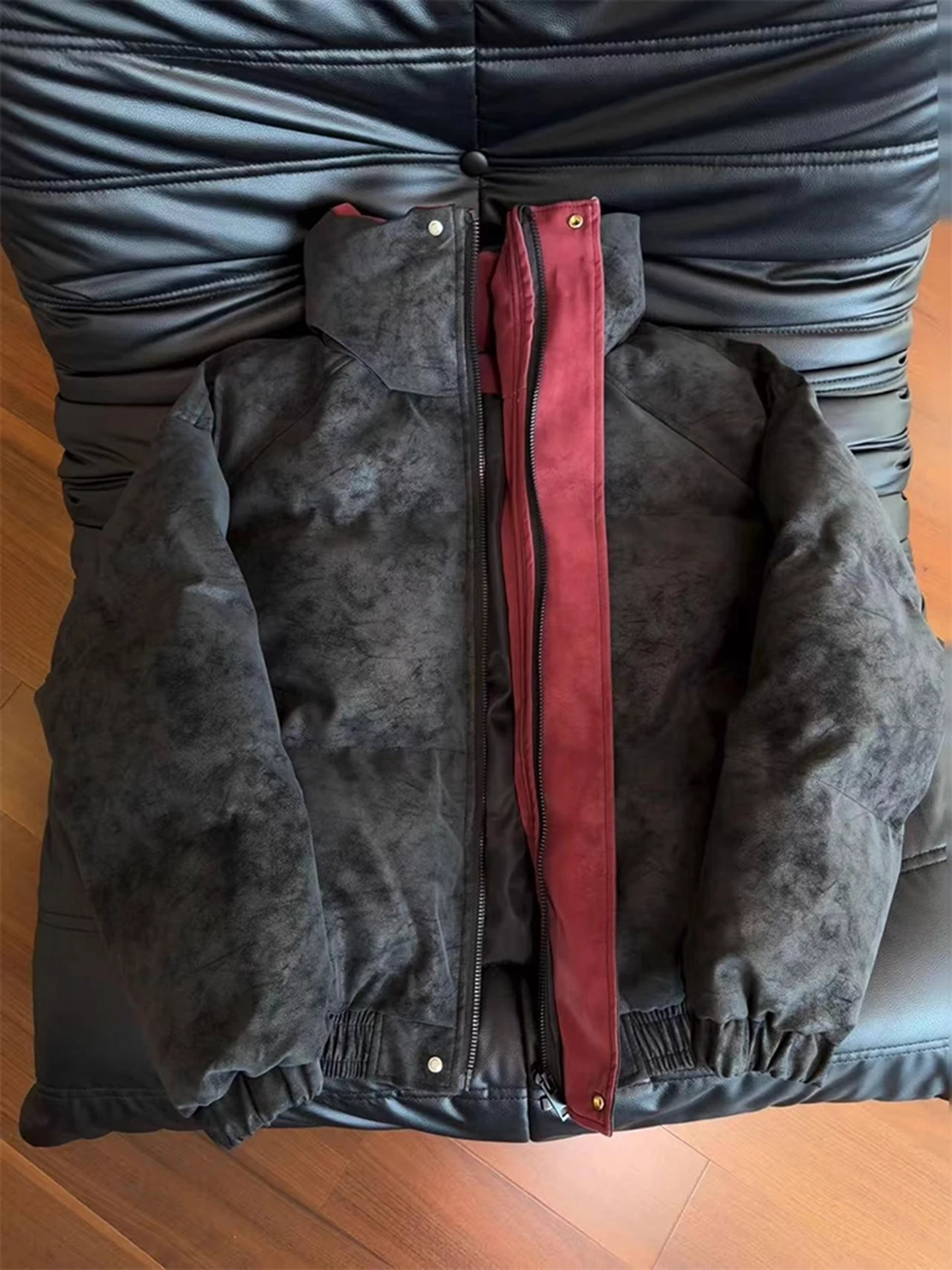 

Мужская утепленная куртка Cleanfit из искусственной кожи с хлопковой подкладкой, зимняя теплая куртка с воротником-стойкой, повседневная модная верхняя одежда