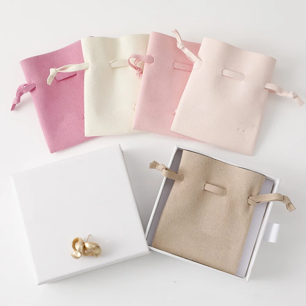 

Small Microfiber Jewelry Bag Velvet Drawstring Pouch Necklace Earring Ring Storage Bag Wedding Christmas Favor Gift Pouches