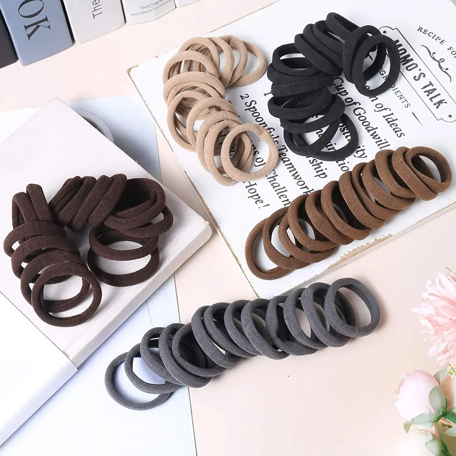 50/100 Pcs Black Gray Large Hair Bands for Women Seamless Ponytail Fashion Pure  headbands hair accessories headband  hair bands