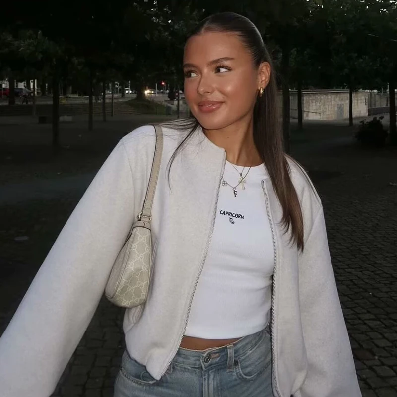 HXAO 가을 여성 2024 여성 자켓 소프트 트위드 크롭 자켓 레드 그레이 베이지 자켓 긴 소매 특대 겉옷 캐주얼 코트