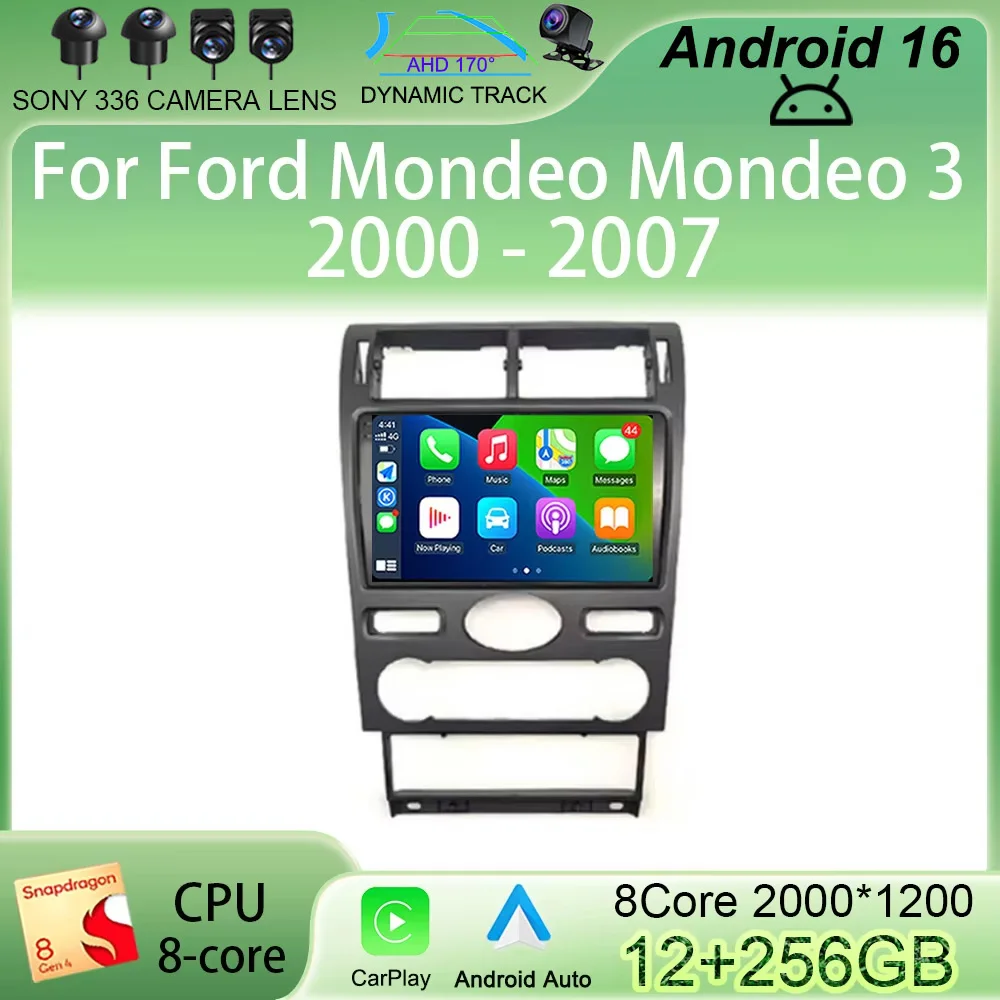 

Автомагнитола Android 16 с Carplay и GPS-навигацией для Ford Mondeo 3 (2000-2007) 2DIN