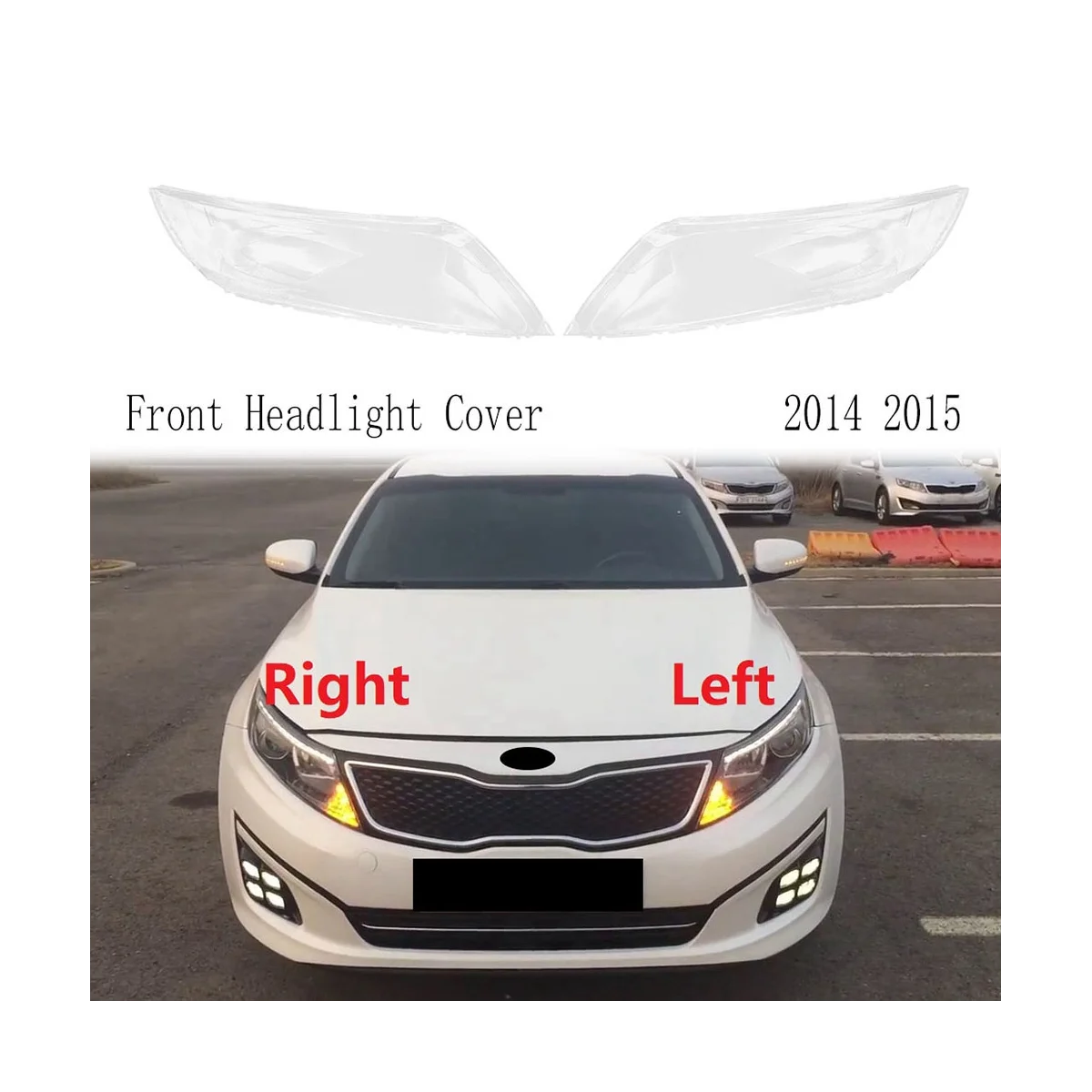 Front Left Headlight Cover Transparent Head Light Lamp Lens Headlight Mask for K5 2014