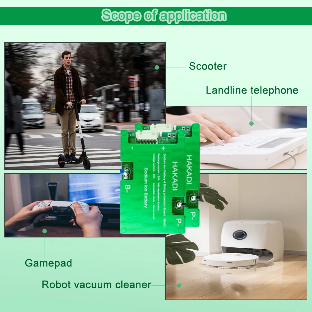 HAKADI Sodium-ion BMS 4S 8S 12S 16S Handware BMS 10A-40A For Sodium Battery Pack DIY Active Balance