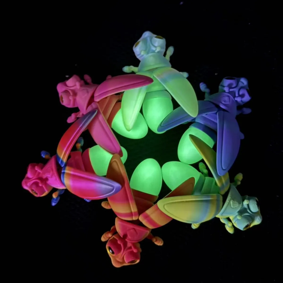 جديد اليراع لعبة مضيئة ثلاثية الأبعاد مطبوعة اليراع نموذج محاكاة الحيوانات مضحك الشكل الزخرفية سطح المكتب الحلي ألعاب أطفال هدية