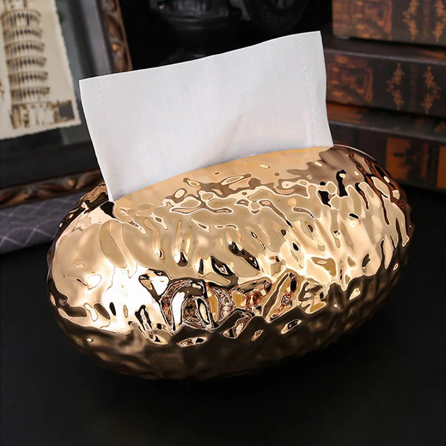 

Simple Egg-Shaped Tissue box luxury Plastic Cardboard Box Holder for household living room dining table napkin storage box