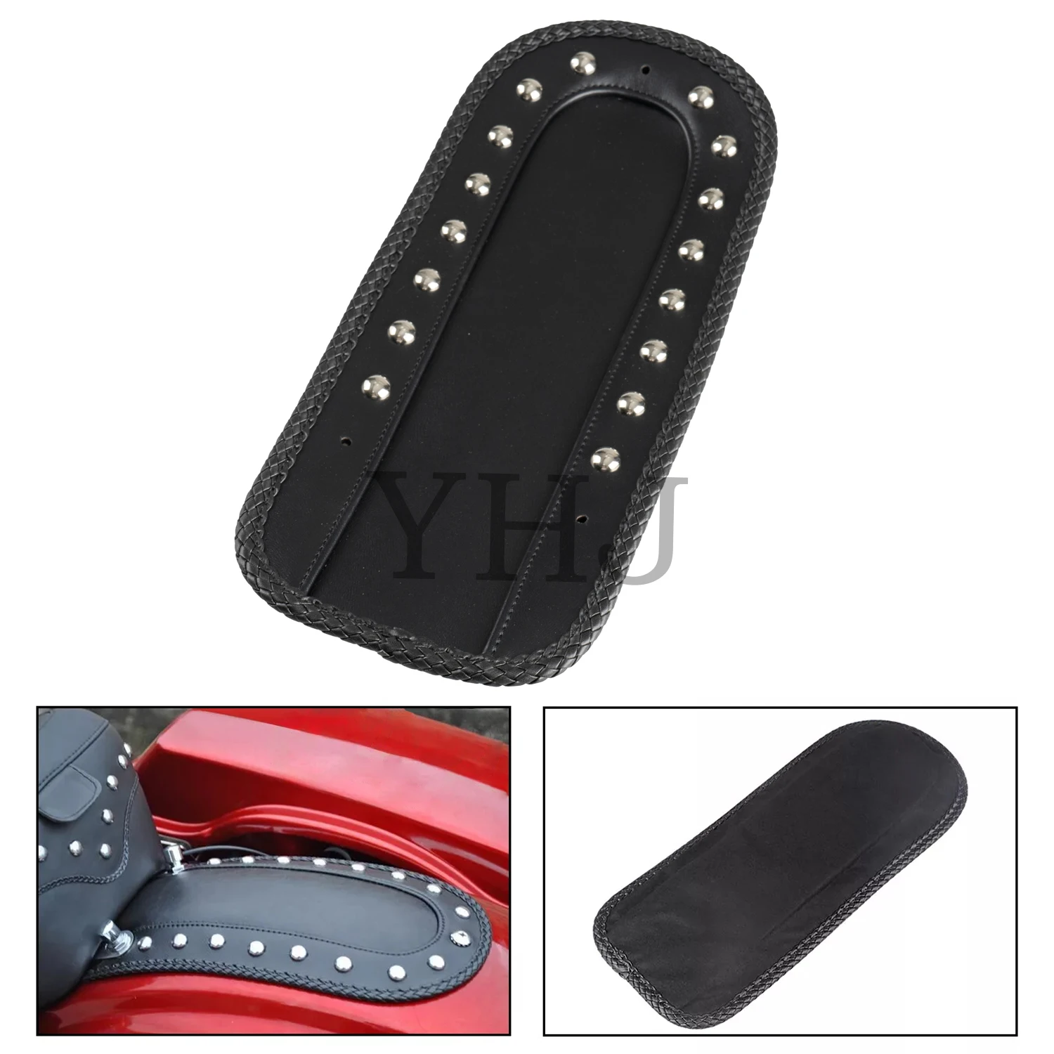 Motocykl PU skóra nabijane ćwiekami tylny błotnik śliniaczek czarny dla Harley Touring FLHT FLHR FLHX FLTR 1997-2021