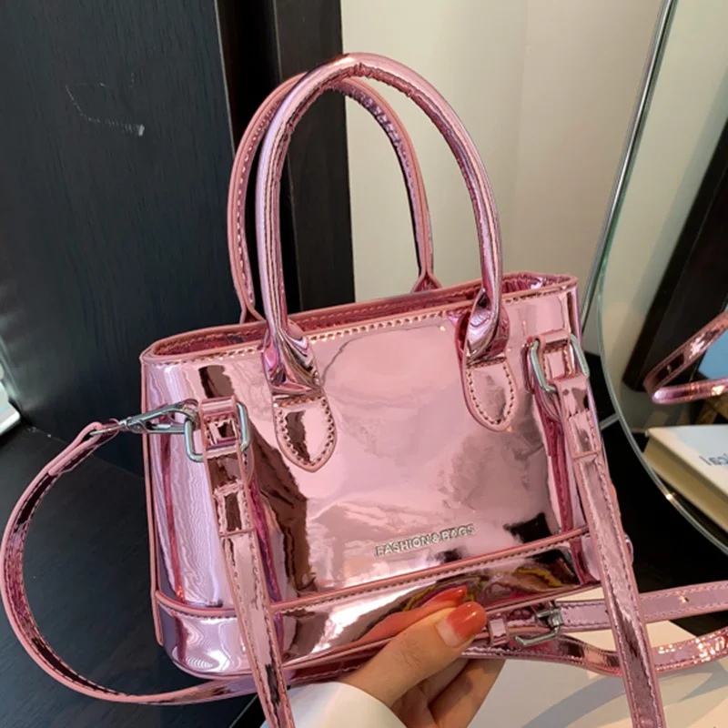 2023 Fashion Women Gold Silver Pink Green Shoulder Bags Designer Lady Small Handbags And Purses Patent Leather Evening Clutch