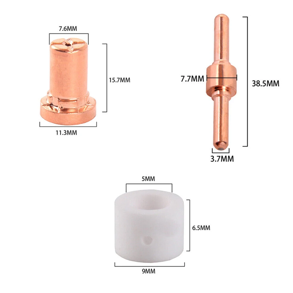 Imagem -05 - Pontas do Bocal do Cortador do Plasma do ar Consumíveis para Lg40 Pt31 Torch Cut40 Ponta do Eletrodo Torchs Kit Conjunto Part 60 Pcs