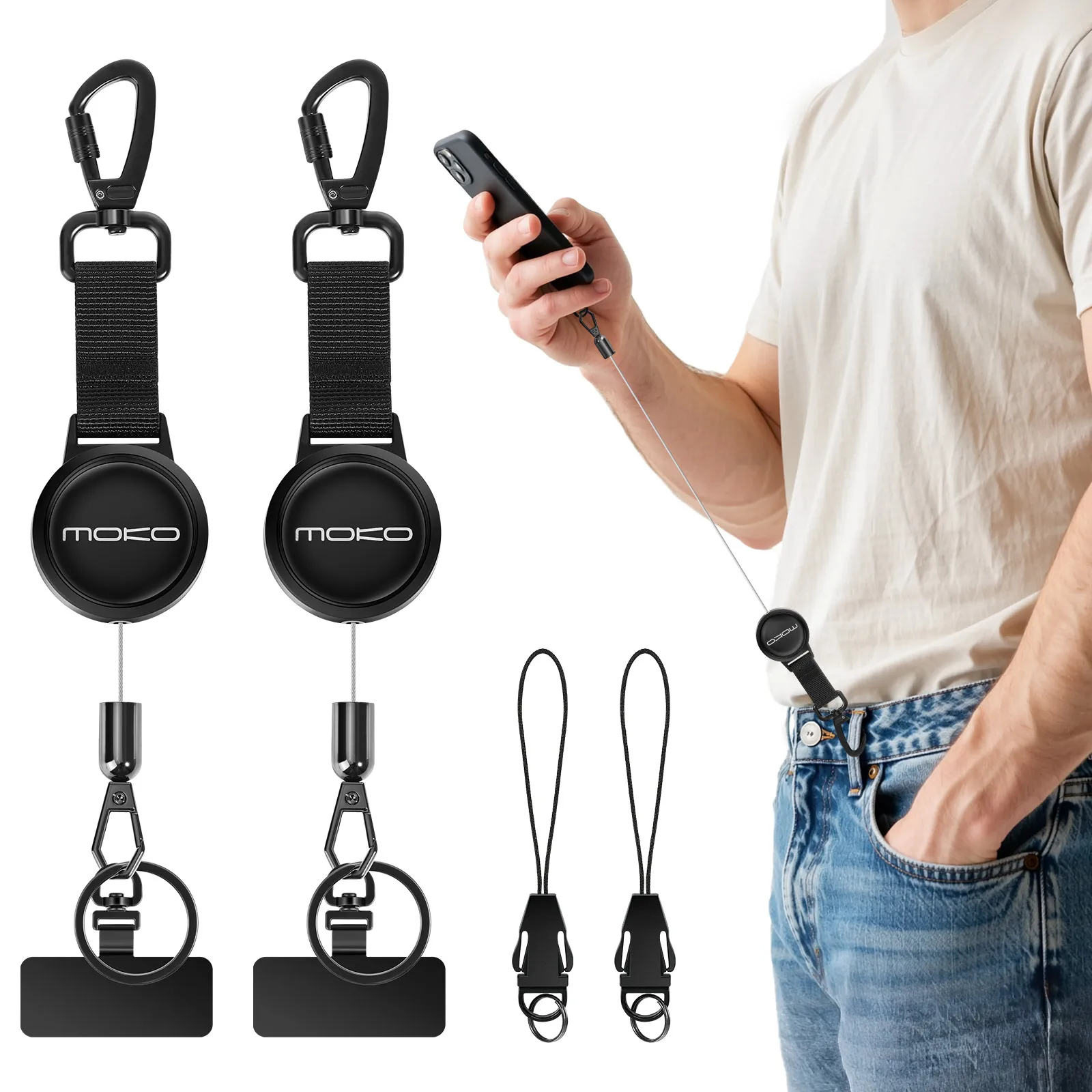MoKo Anti-theft Phone Tether Retractable Lanyard