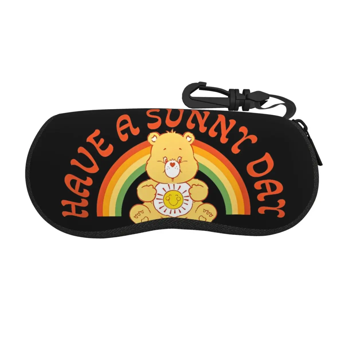 

Care Bears Funshine Bear Have A Sunny Day Retro Rainbow Glasses Case Student Sunglasses Storage Box Print Eye Contacts Case