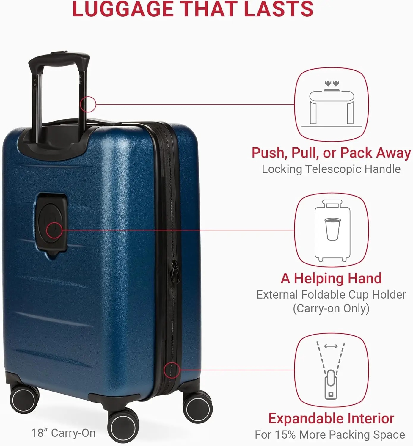 8020 Eclipse Collection Hardside erweiterbares Gepäck – Marineblau