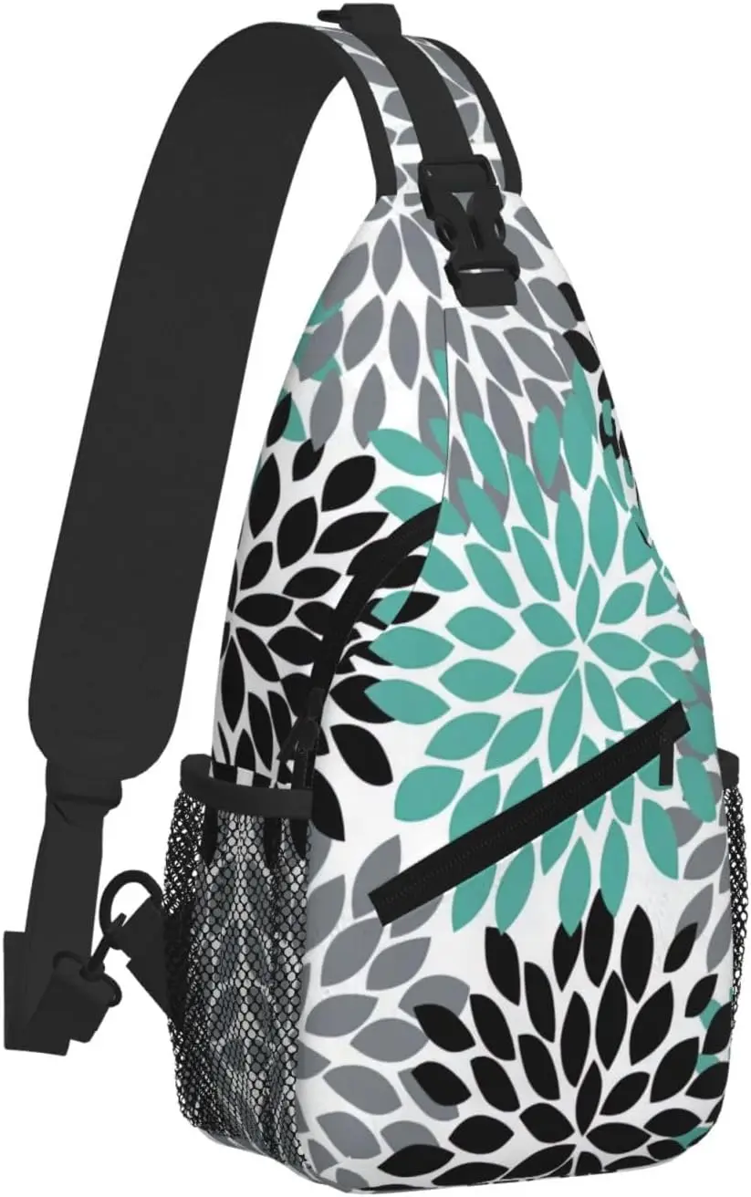 حقيبة ظهر صغيرة بحمالة على شكل زهرة الداليا، حقيبة صدر بحمالة كروس، حقيبة صدر Daypack Fanny Pack لحقيبة الظهر الخارجية للنساء والرجال