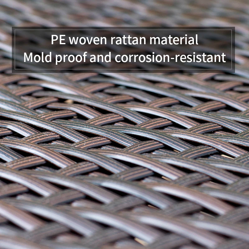 Garden Rattan Chair and Table Set Outdoor Camping Folding Table and Chair Set Office Balcony Portable Rattan Noodles Furniture