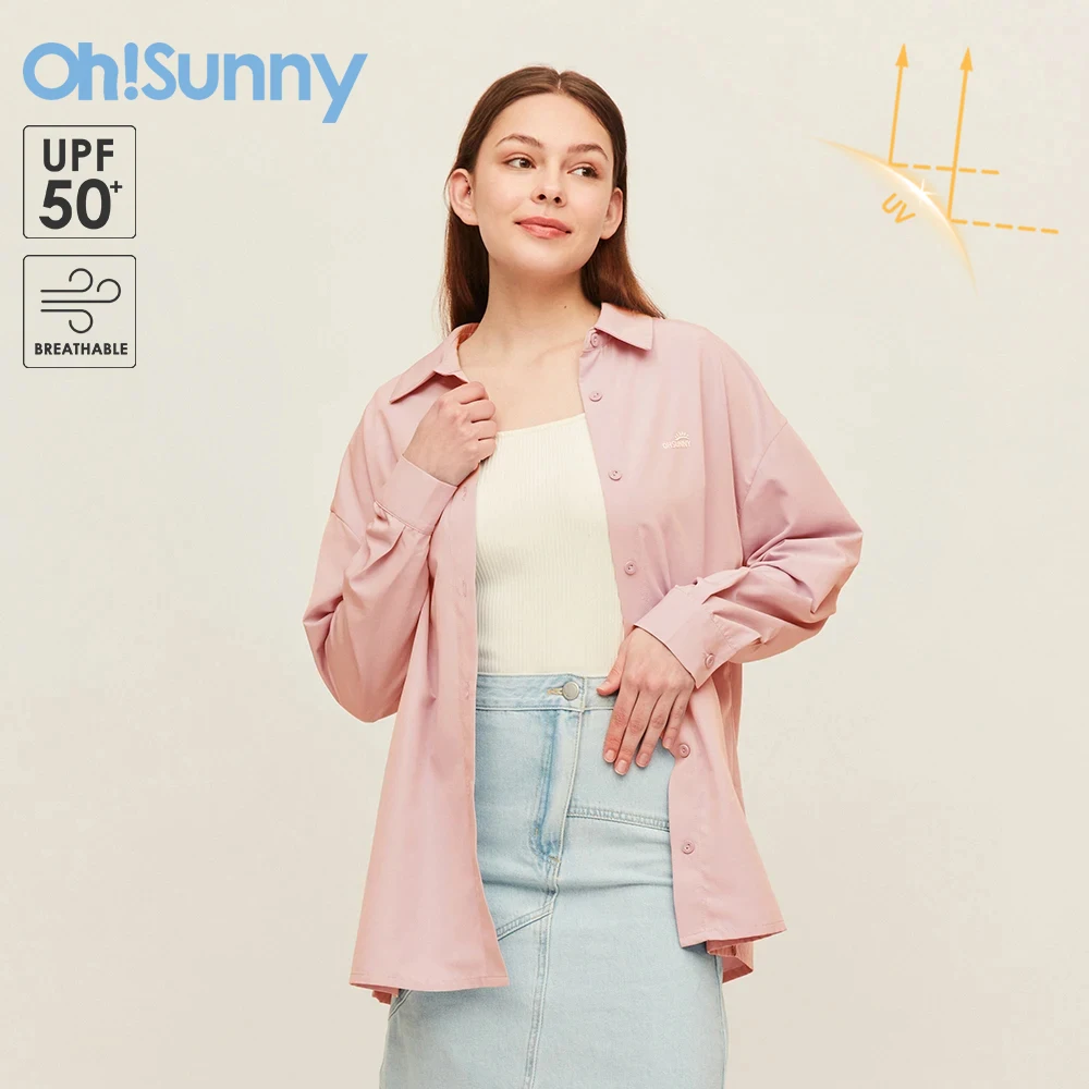 OhSunny Women Anti-UV Shirts Oversized Tops Long Sleeve Sunscreen UPF50+ Sun Protection Clothes  New for Summer Outdoors