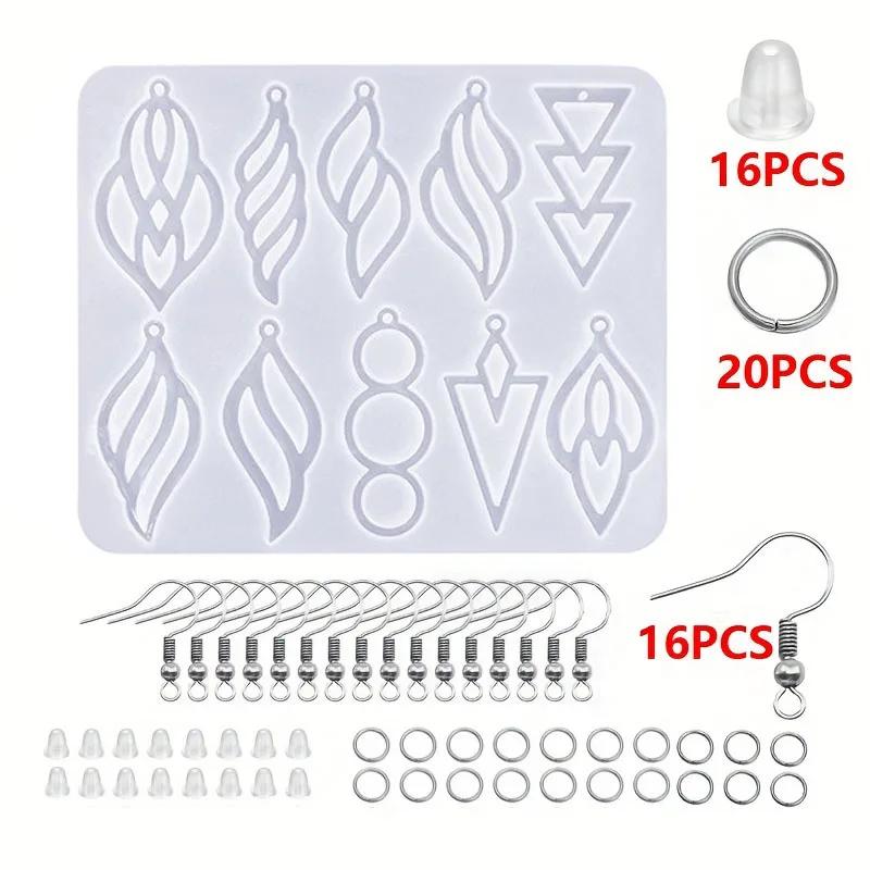 

Geometric Earrings Silicone Mold Hollow Series Irregular Shaped Pendant Jewelry Earring Making Tool