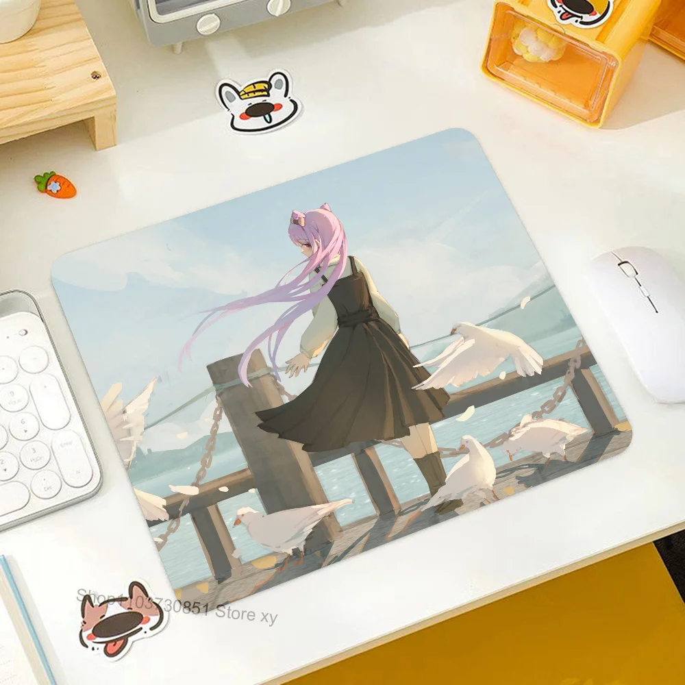 

Keqing Genshin Impact Mousepad RGB Small Size Gaming Mouse Pad With LED Light Desk Mat Super Smooth Non-slip Rubber