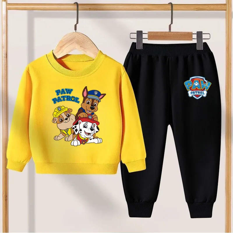 PAW PATROL Cartoon Print Children's Clothing Sets Spring Autumn Boys Breathable Pullover and Pant 2pcs Suit Kids Thin Sweatsuit