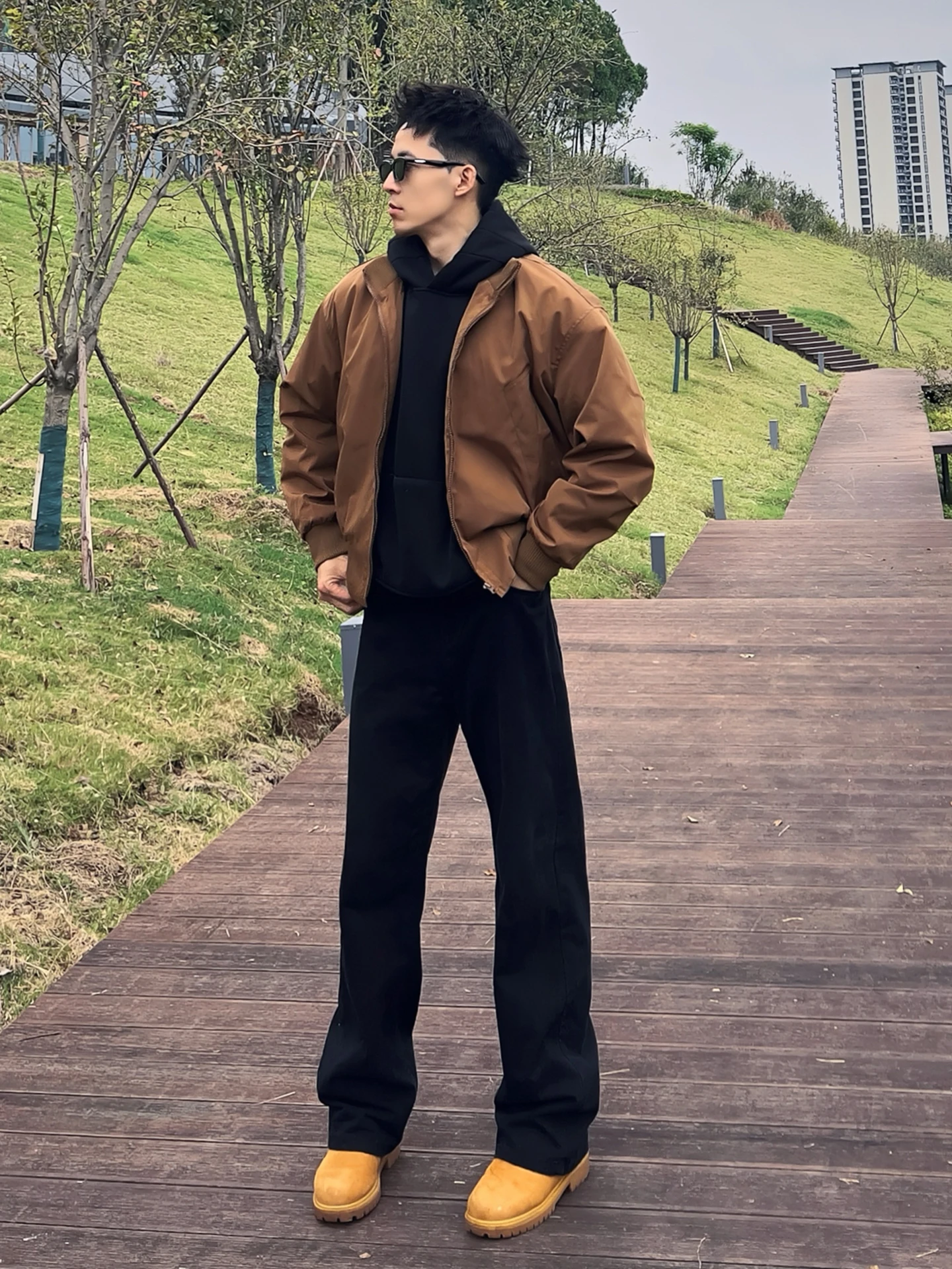 

Cleanfit Black Men's Flared Jeans mid Waist Straight Leg Trousers for Boots Autumn Wear Casual Wear Resistant