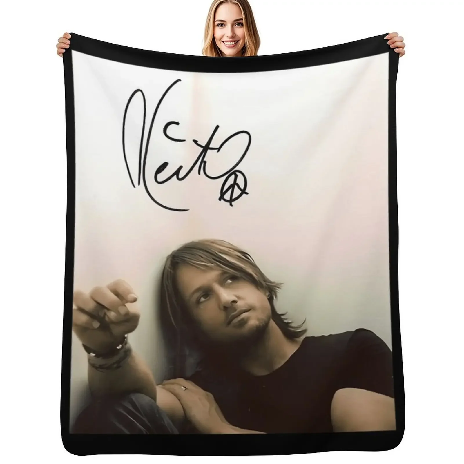 

Keith urban Signed Throw Blanket for sofa Furry Camping For Baby Blanket
