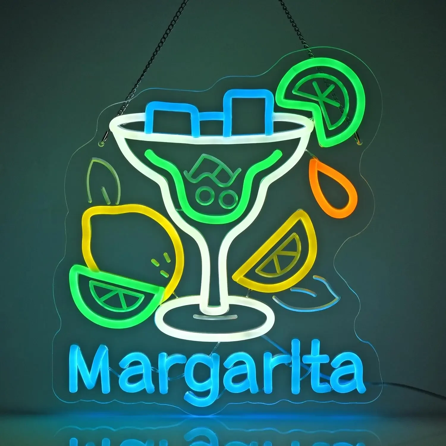 

Светодиодная неоновая вывеска Margarita, подвесные неоновые огни, настенный декор для ресторанов, магазина, коктейля, бара, кухни, вечеринки, домашний декор, USB с регулируемой яркостью