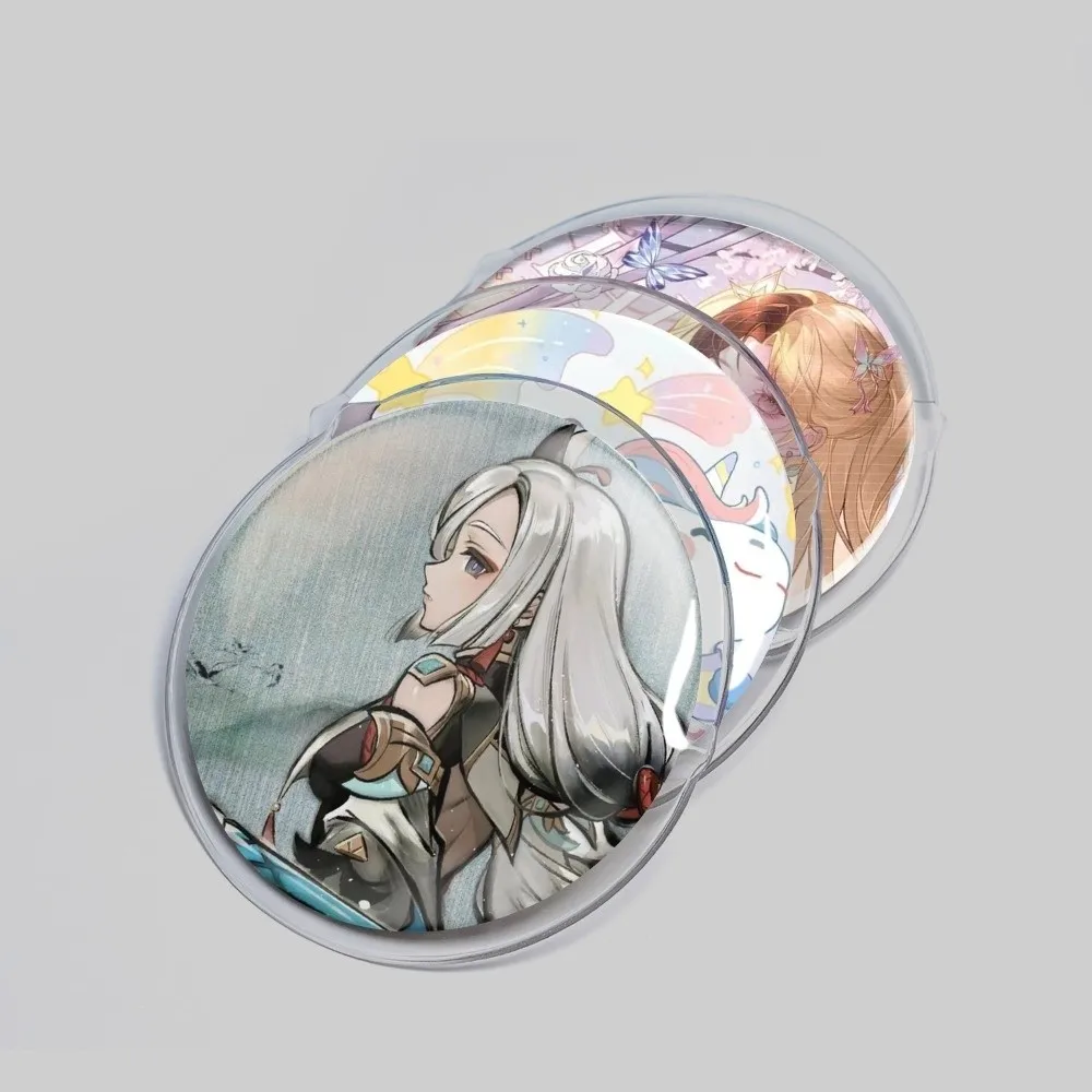 10pcs/Set Round 63/83mm Badge Protective Sleeves CPP Dustproof Transparent Badge Protector Case Rear Opening