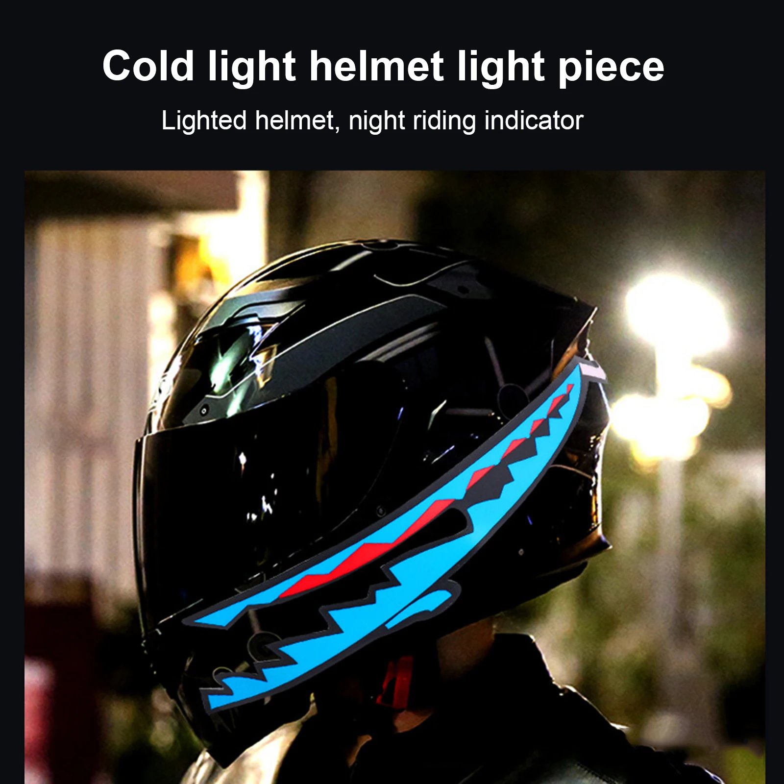 Motorcycle Helmet LED Cold Light Riding Signal Luminous Light Bar Led Strip Motorbike Night Warning Lights Waterproof