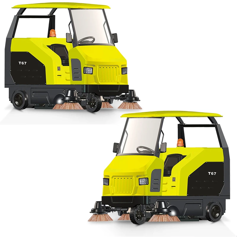 معدات تنظيف مكنسة القيادة عالية الطاقة، آلة صفق الشوارع الأوتوماتيكية الصناعية ذات السعة الكبيرة