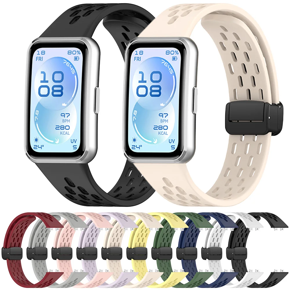 Magnetisches Silikonarmband für Huawei Band 11 Pro Zubehör Sport Atmungsaktives Armband Pulseira Correa für Huawei Band 11/11NFC