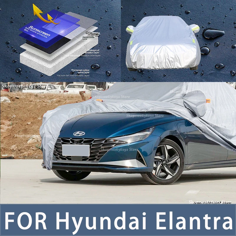 For Hyundai Elantra Outdoor Protection Full Car Covers Snow Cover Sunshade Waterproof Dustproof Exterior Car accessories