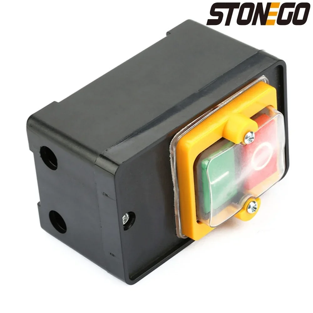 STONEGO 220V/380V 10A Switch Waterproof Pushbutton Switch Push Button ON Self-locking OFF Automatic Reset Electrical Equipment
