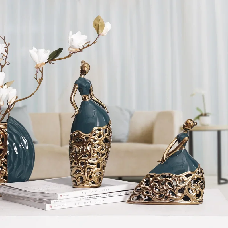 MGT-Light Luxury Dress Girl Dancer for Girls, Creative Wedding Gift, TV Cabinet, Living Room Decoration, Crafts, Crafts