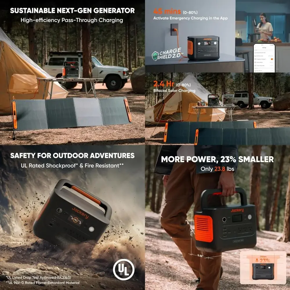 

Портативная электростанция 1070 Вт·ч, 1500 Вт переменного тока и 100 Вт USB-C, быстрая зарядка за 1 час, идеально подходит для использования на природе, кемпинга и в чрезвычайных ситуациях