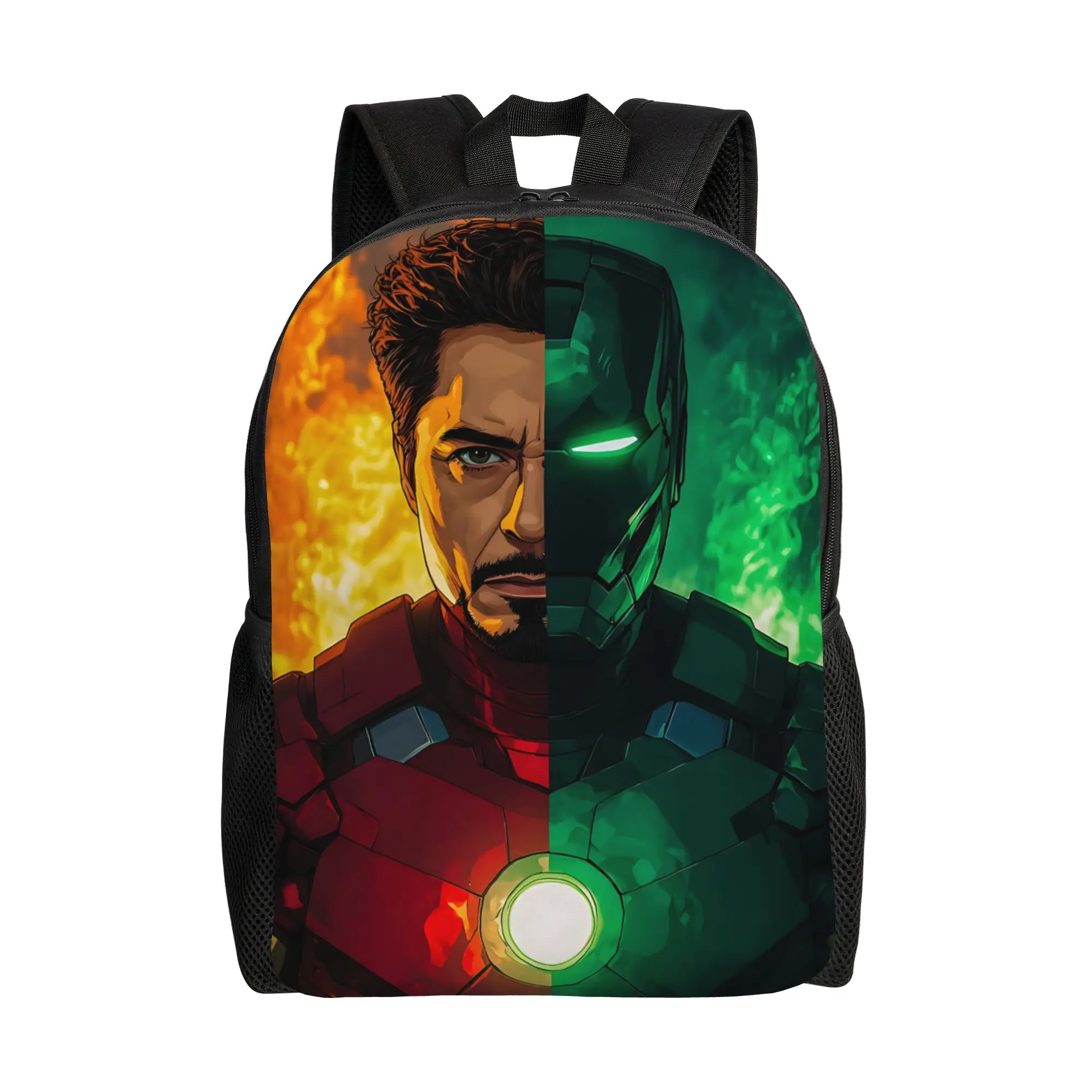 

1PC Fashion Backpacks Daypack iron man Portable Journey Retro Washable Rucksack