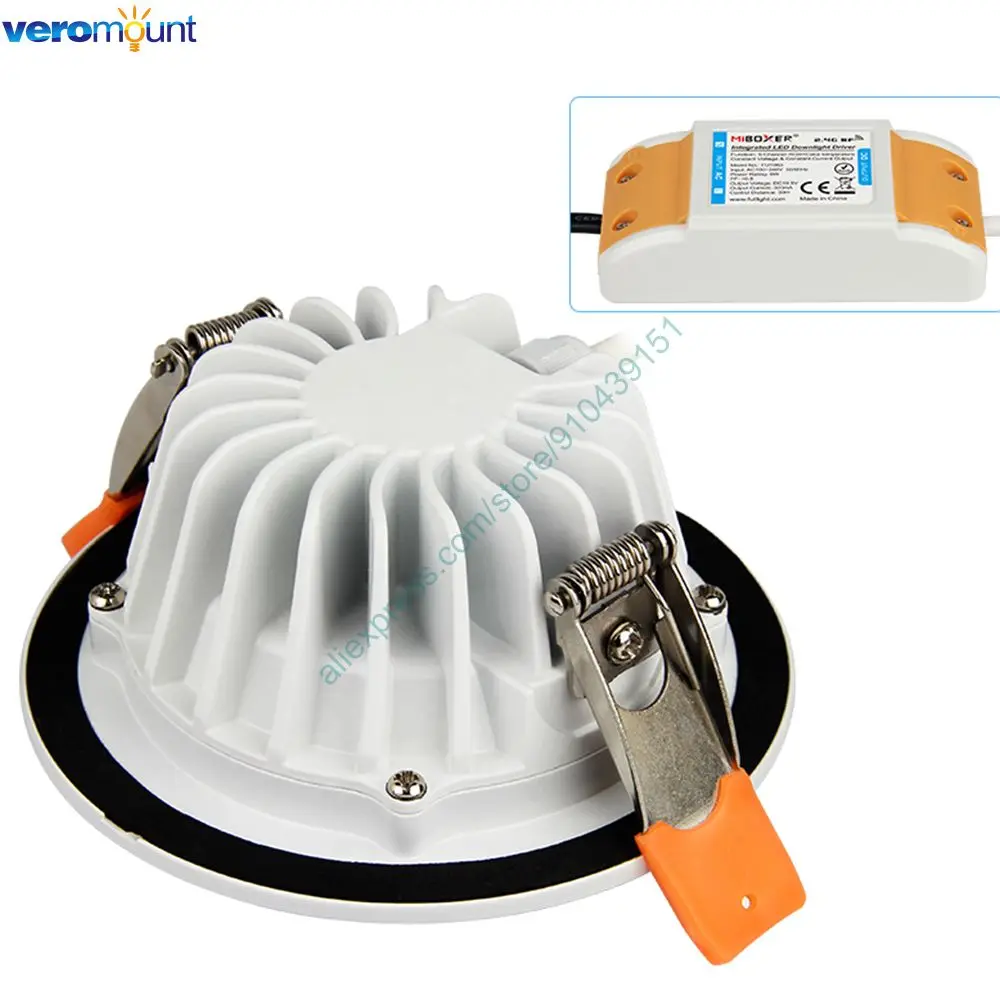 MiBoxer FUT063 6W RGB + CCT LED Downlight AC110V 220V Decke Scheinwerfer 2,4G RF Wireless WiFi APP alexa Google Voice Control