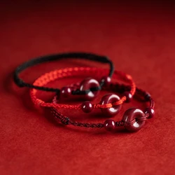 To Bring You a Safe Cinnabar Safe Buckle FU Brand Bracelet This Life Year Red Rope Hand-woven Lucky Charm Bracelet