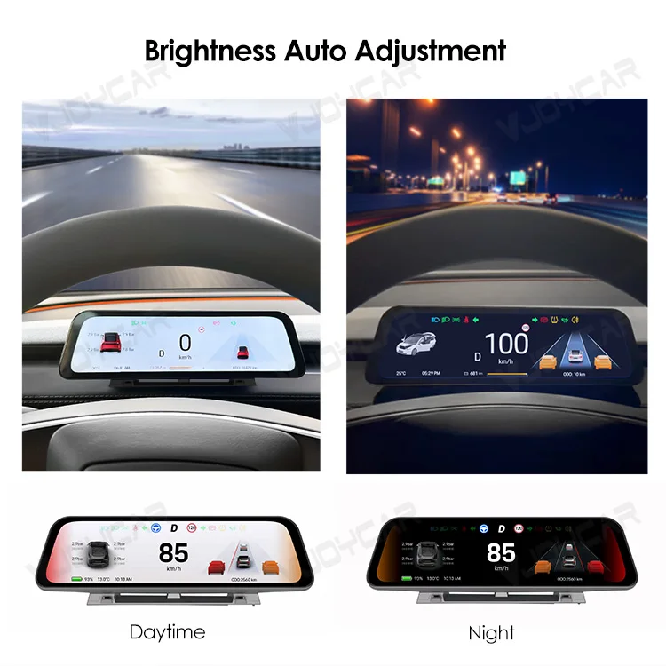 VJOYCAR 9.66 inches Instrument Display for New Model Y Juniper Model YL Dashboard with Air Outlet for Tesla All Model 3 Y