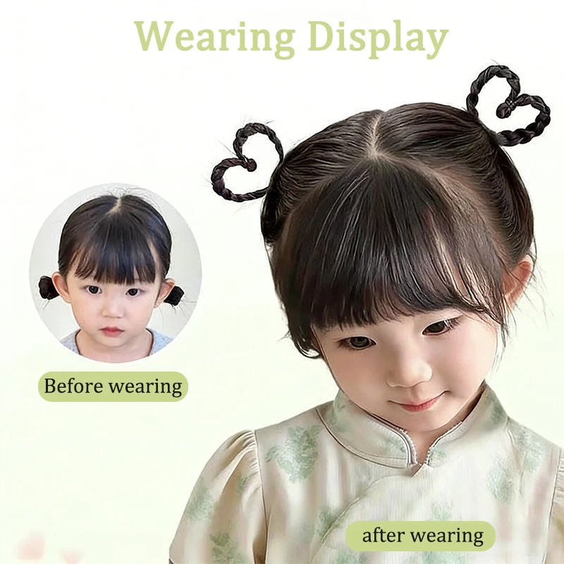 Synthetic Heart-Shaped Braided Hair Clip Style Children's Hair Synthetic Heart-Shaped Braided Hair Clip Hair Accessory