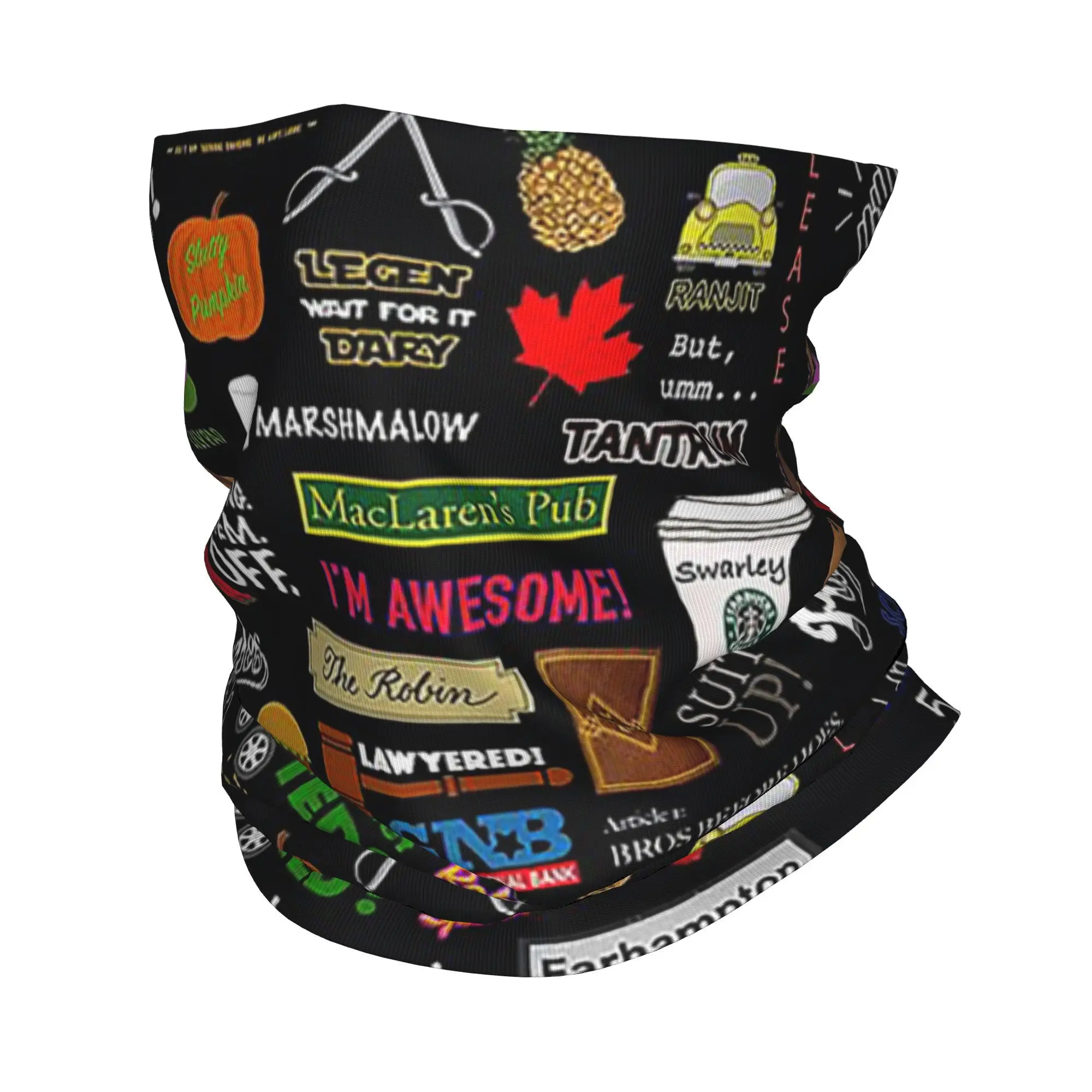 How I Met Your Mother Himym Tv Show Collag Bandana غطاء الرقبة المطبوع التفاف وشاح متعدد الوظائف بالاكلافا الجري