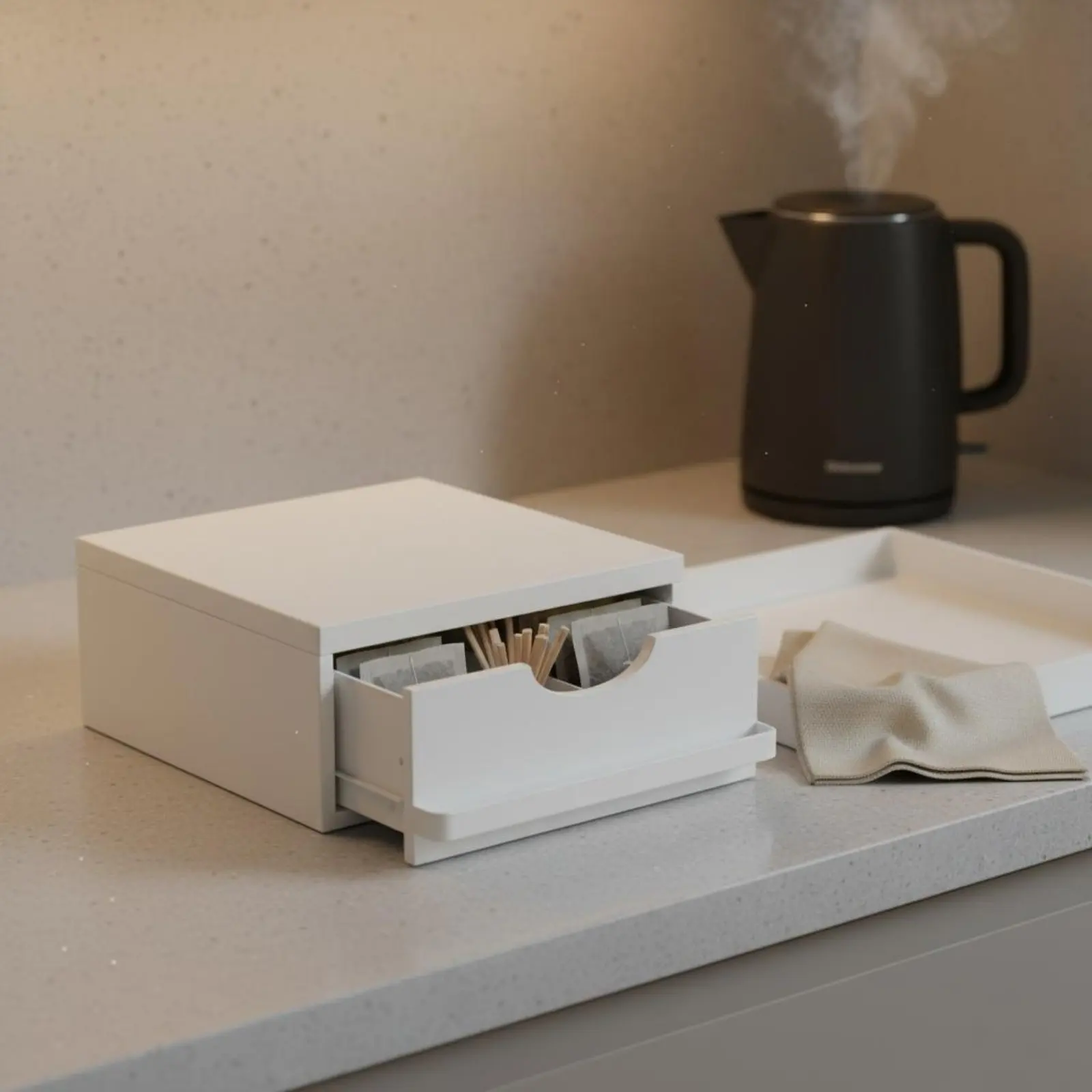 Desktop Storage Drawer Space Saving Countertop Drawer Cabinet Tea Pouch Organizer Box Minimalist Design for Office, Kitchen