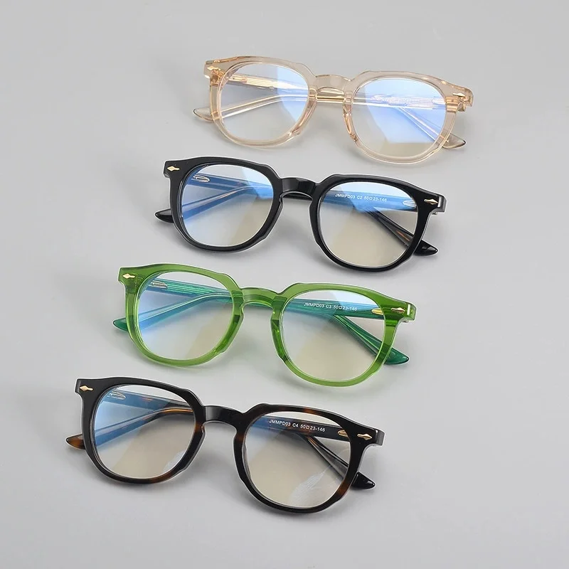 Belight Optical Thick Vintage Oval Shape Handmade Colorful  Acetate Retro Eyeglasses Frame Prescription Lens PD03