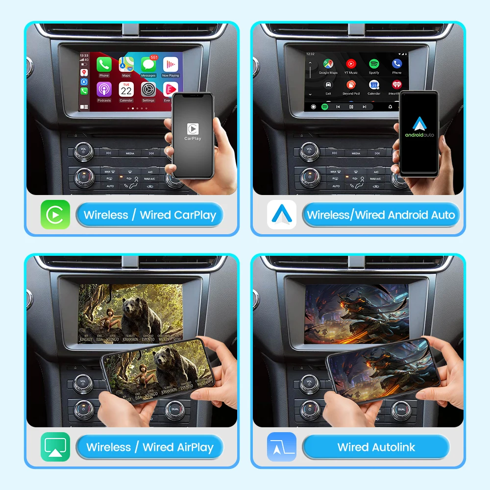 Wireless CarPlay Android Auto Module for Ford 2013-2016 Focus/Mondeo/Taurus/Explorer/Escape/Edge/F150 Car AirPlay Mirror-Link