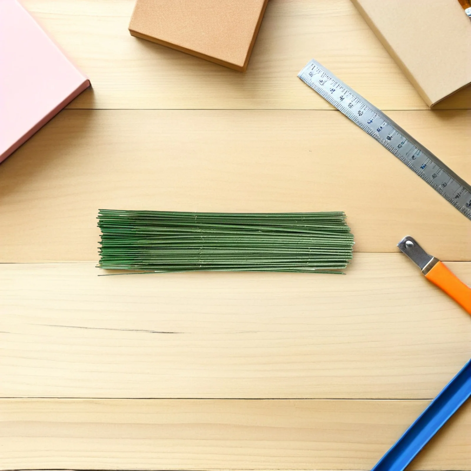 

100pcs Artificial Flower Stems Plastic Floral Rod For Wedding Party Diy Decoration Support Craft Home Garden Office Decor